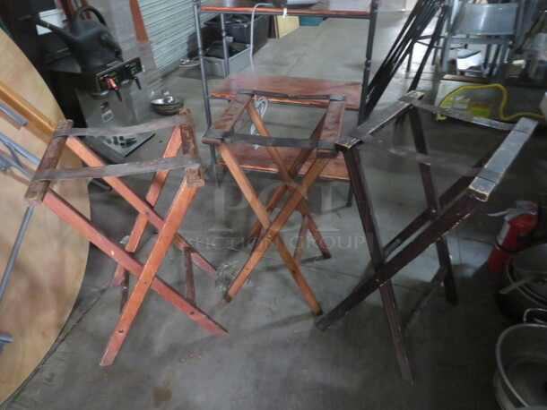 Assorted Wooden Tray Stand. 3XBID