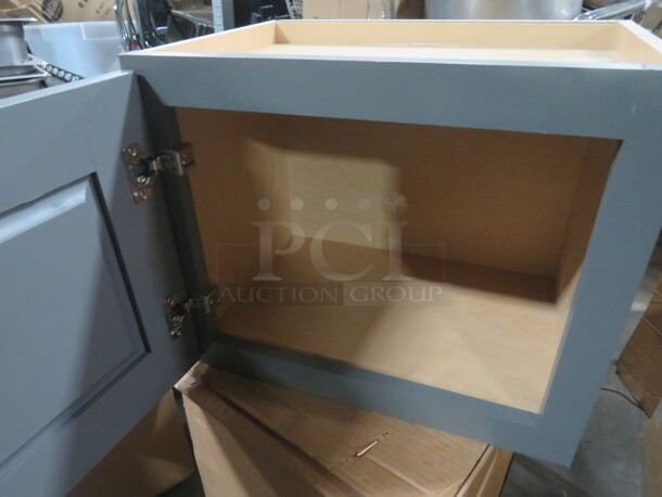 One NEW Echelon 1 Door Maple Cabinet In A Slate Gray Finish.18X13X15 - Image 2 of 3