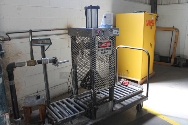 Metal Flat Cart on Commercial Casters w/ Siltec Electronic Weighing Scale. - Image 2 of 11