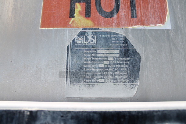 DSI Stainless Steel Commercial Floor Style Pot and Pan Washer. 480 Volts, 3 Phase. - Image 8 of 8