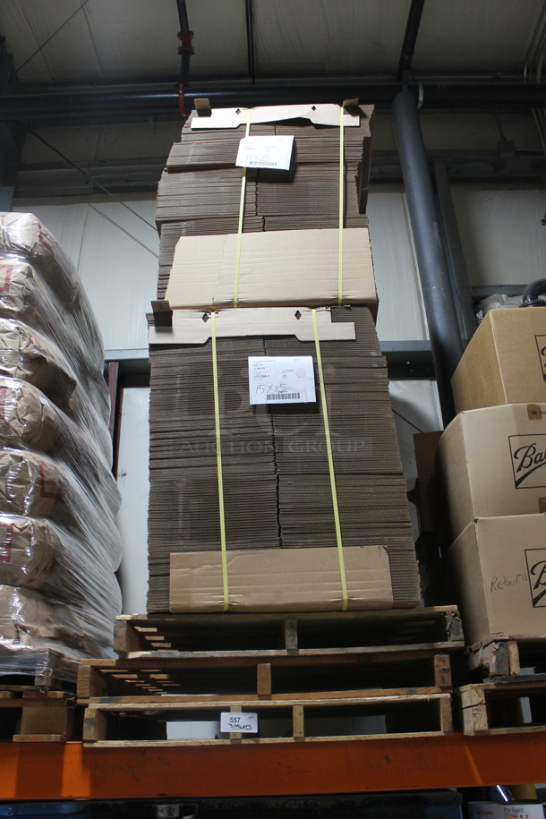 ALL ONE MONEY! THREE PALLET LOT Including BRAND NEW Cardboard Boxes. BUYER MUST REMOVE. - Image 1 of 4