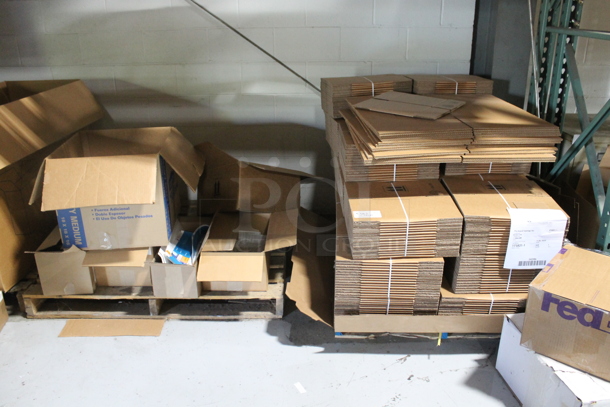 ALL ONE MONEY! TWO PALLET LOT of Cardboard Boxes. BUYER MUST REMOVE. - Image 1 of 4