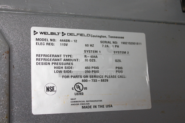 2019 Delfield 4448N-12 Stainless Steel Commercial Sandwich Salad Prep Table Bain Marie. 115 Volts, 1 Phase. Tested and Working! - Image 9 of 9