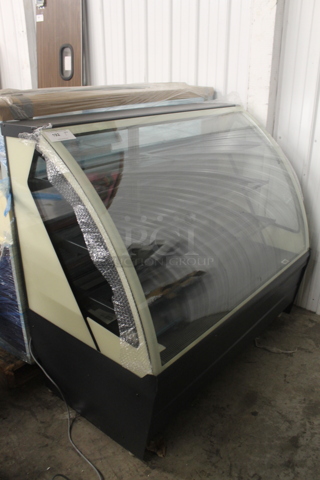 BRAND NEW SCRATCH AND DENT! Metal Commercial Floor Style Deli Display Case Merchandiser. Cannot Test Due To Plug Style