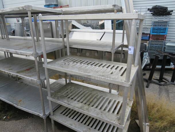 One Metal Shelving System With 4 Shelves. 36X17.5X60 - Image 1 of 1