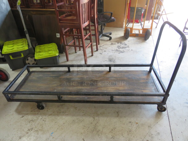 One Folding Chair/Table Cart On Casters. 106X21X30