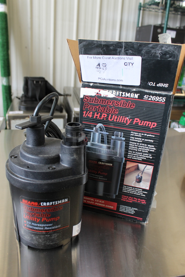 BRAND NEW SCRATCH AND DENT! Sears Craftsman Submersible Portable 1/4 HP Utility Pump