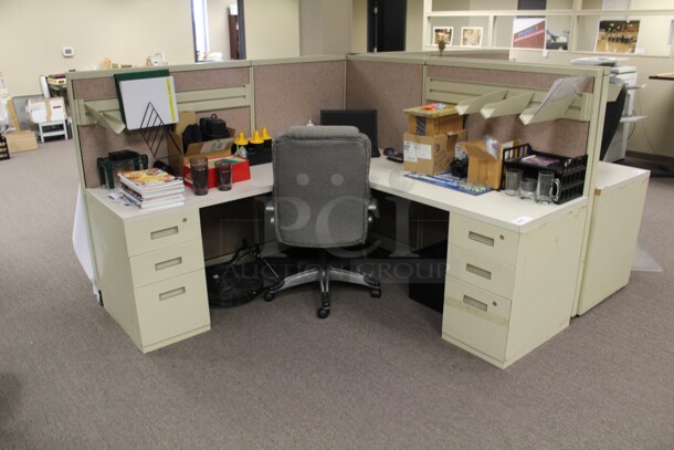 WOW! L Shaped Office Desk (90x74x53) And Office Chair. Chair And Desk Only!  - Image 1 of 2