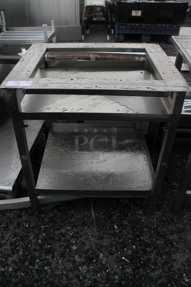 Stainless Steel Table Frame w/ 2 Under Shelves. - Image 1 of 4