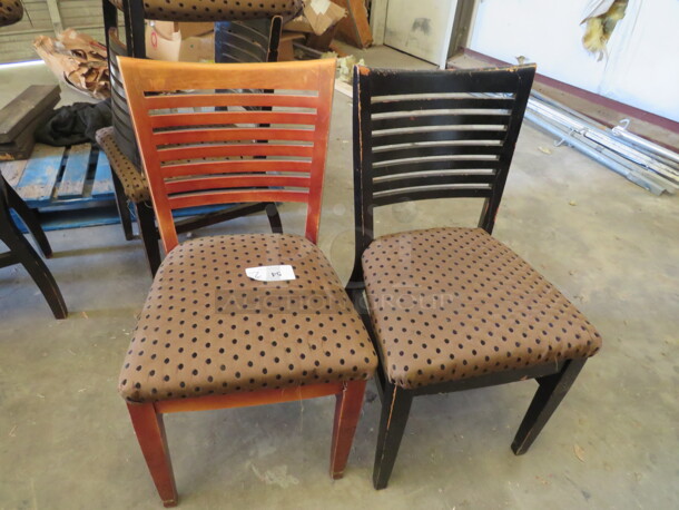 Assorted Wooden Chair  With A Cushioned Seat. 2XBID 