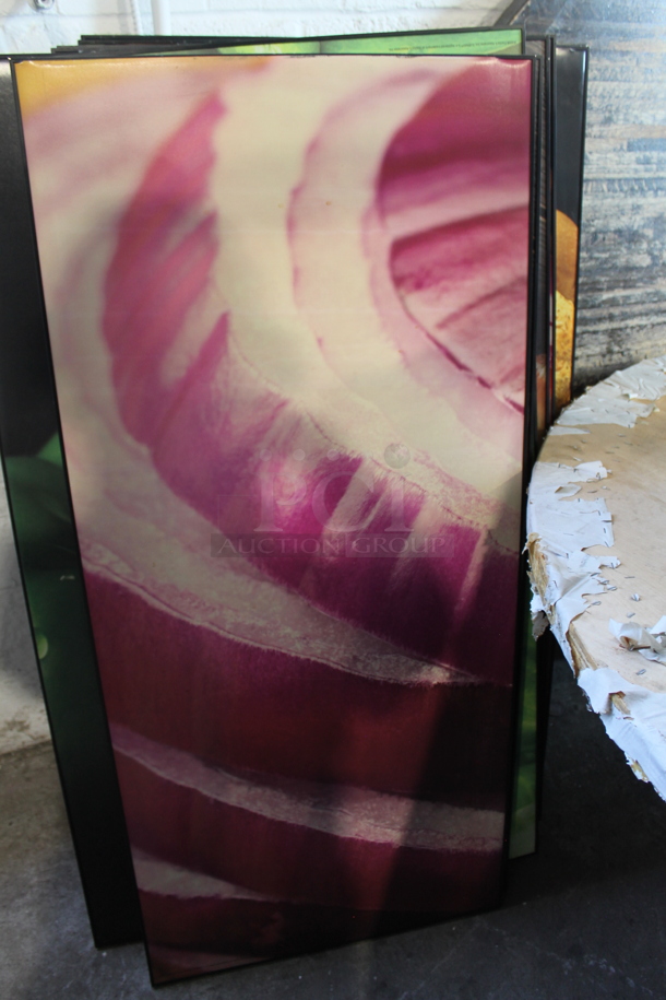 15 Black Poly Framed Pictures Including 2 Cucumbers, Salad, Cheese, Bread Loaves, Onions, Sauce, Green Peppers. 15 Times Your Bid! - Image 5 of 8