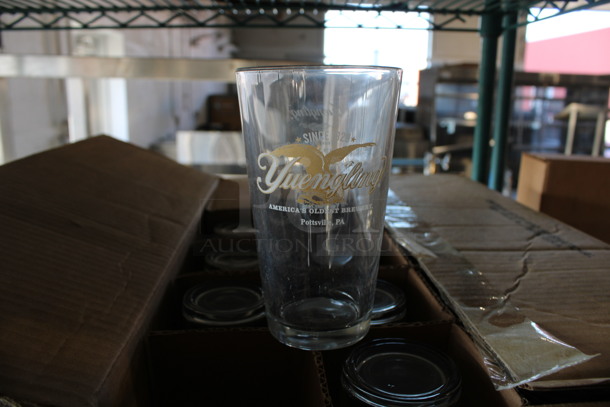 24 BRAND NEW IN BOX! Yuengling Beverage Glasses. 3.5x3.5x6. 24 Times Your Bid!