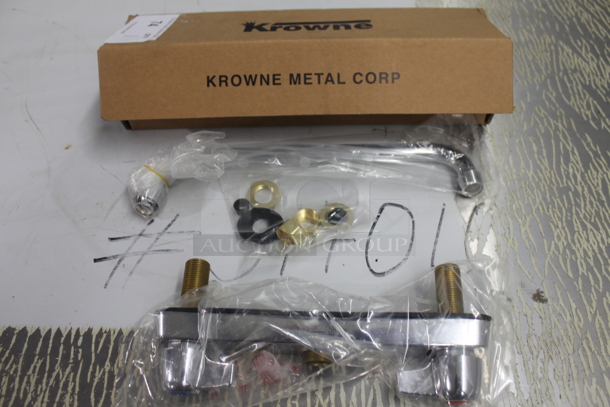 BRAND NEW IN BOX! Krowne 13-81L Stainless Steel Deck Mount Faucet w/ Handles. - Image 2 of 5