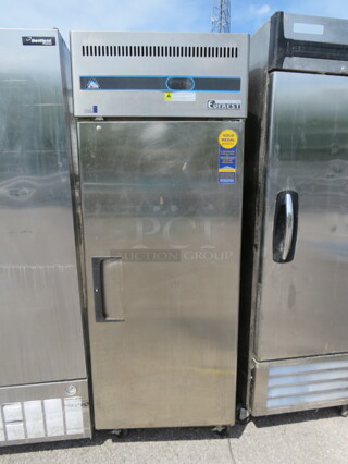 One Everest 1 Door SS Freezer With 3 Racks On Casters. Model# ESF1. 115 Volt. 29X32X79