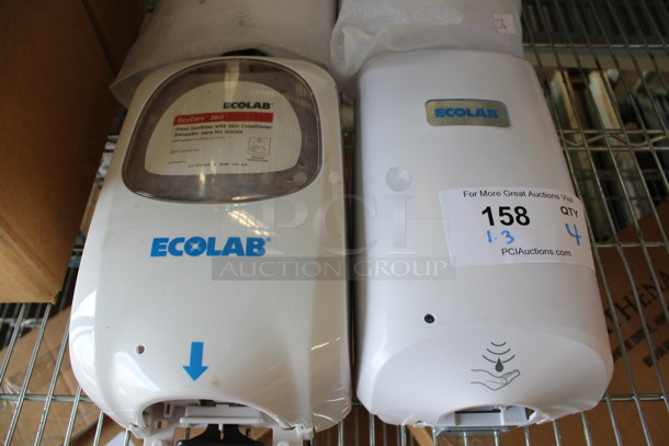 4 Ecolab White Wall Mount Soap Dispensers. 6.5x4x11, 6x4x11. 4 Times Your Bid! - Image 2 of 4