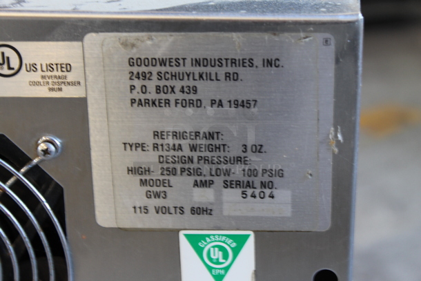 Goodwest GW3 Stainless Steel Commercial Countertop Cream Dispenser. 115 Volts, 1 Phase. Cannot Test Due To Missing Power Cord - Image 5 of 6
