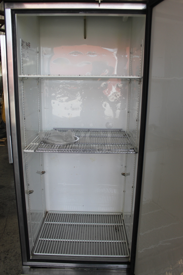 True T-19 Stainless Steel Commercial Single Door Reach In Cooler w/ Poly Coated Racks on Commercial Casters. 115 Volts, 1 Phase. Tested and Powers On But Does Not Get Cold - Image 6 of 8