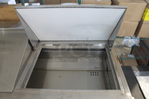 Everest EPBR3 Stainless Steel Commercial Sandwich Salad Prep Table Bain Marie Mega Top on Commercial Casters. 115 Volts, 1 Phase. Tested and Powers On But Does Not Get Cold - Image 7 of 12