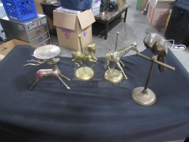 One Lot Of 4 Brass Animals.