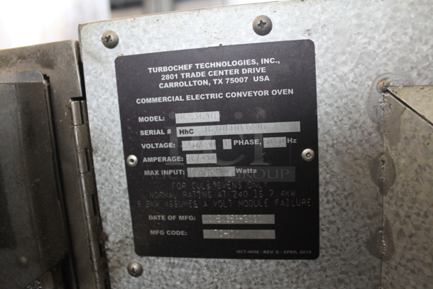 2020 Turbochef Model HhC Stainless Steel Commercial Countertop Rapid Cook Conveyor Pizza Oven. Comes w/ Extra Conveyor Belt. 208/240 Volts, 1 Phase. - Image 9 of 9