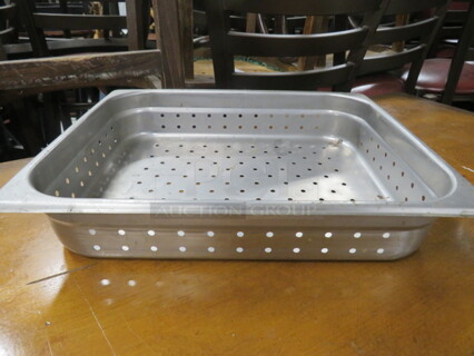 One 1/2 Size 2.5 Inch Deep Perforated Hotel Pan. 2XBID