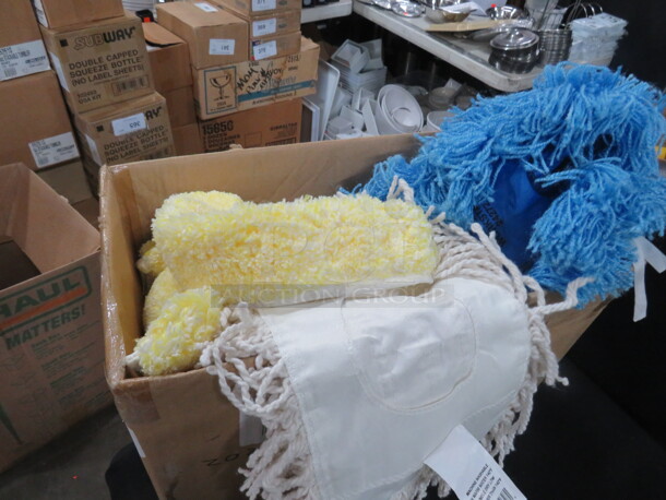 One Lot Of Assorted NEW Dust Mop Heads.