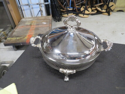 One NEW 10 Inch Round Silver Plate Chafer Dish.
