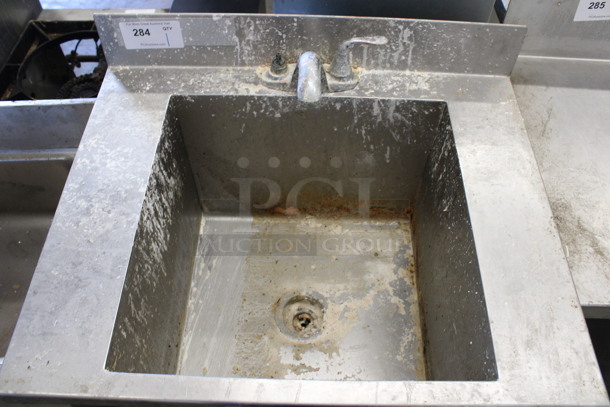 Stainless Steel Commercial Single Bay Sink w/ Faucet and Back Splash. 28x22x38.5 - Image 3 of 5