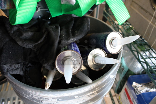 ALL ONE MONEY! Lot of Straps and Liquid Nail Tubes in Gray Poly Bin! - Image 4 of 5