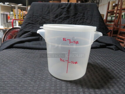One 1 Quart Food Storage Container With Lid. 