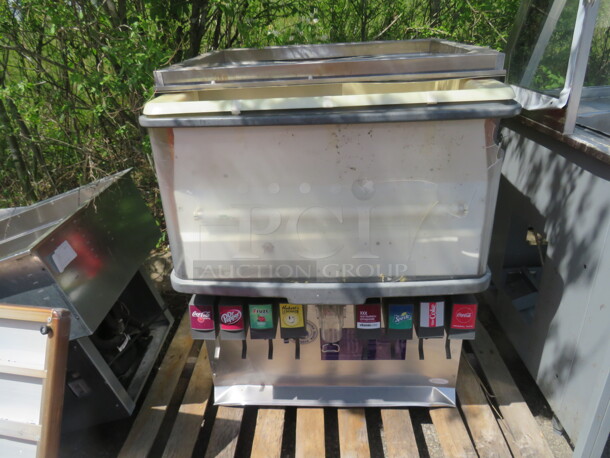 One Cornelius 8 Flavor Soda/Ice Dispenser. 115 Volt. Model# ED250-BC2. 30X31X40 - Image 1 of 2