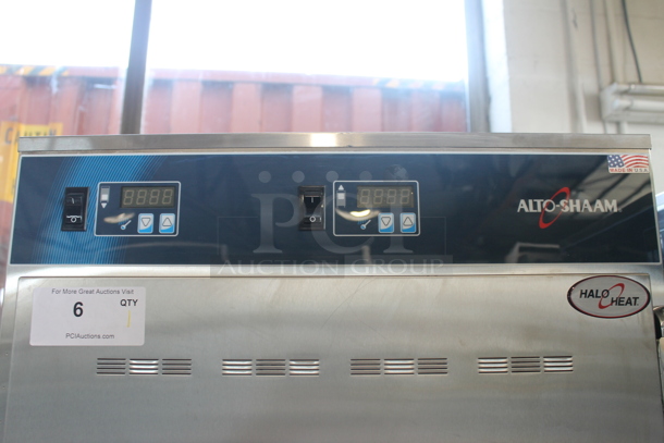 BRAND NEW! 2022 Alto Shaam 1200-UPS Commercial Stainless Steel Double Deck Heated Holding Cabinet With Steel Racks On Commercial Casters. 120V, 1 Phase. Tested and Working!   - Image 2 of 7
