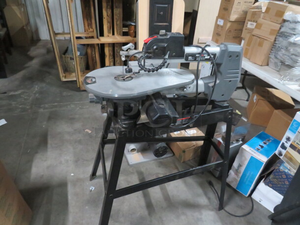 One Porter Cable Variable Speed Scroll Saw With Stand. #PCB375SS. - Image 1 of 2