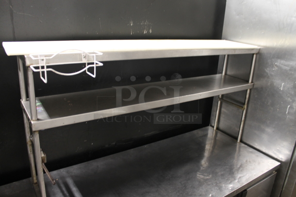 Stainless Steel Commercial 2 Door Work Top Cooler w/ 2 Tier Over Shelf. 115 Volts, 1 Phase. Tested and Working! - Image 3 of 7