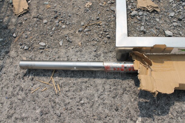 BRAND NEW SCRATCH AND DENT! Regency 600TPBOF3072 Commercial Stainless Steel Table Frame For 30"X72" Poly Top Table With Open Base And 6" Backsplash - Image 6 of 9