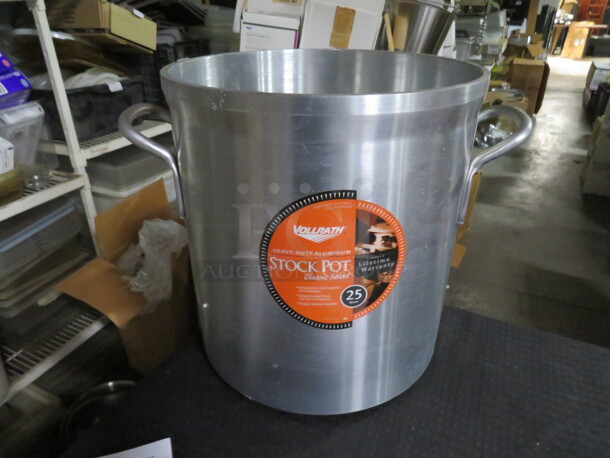 One NEW Vollrath 25 Quart Heavy Duty Aluminum  Stockpot. #68624 - Image 1 of 1
