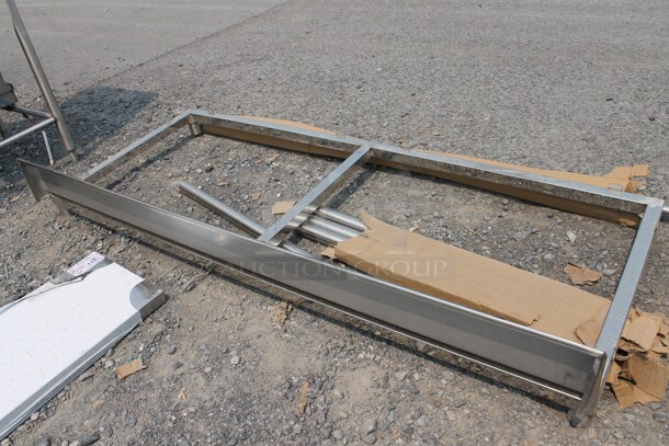 BRAND NEW SCRATCH AND DENT! Regency 600TPBOF3072 Commercial Stainless Steel Table Frame For 30"X72" Poly Top Table With Open Base And 6" Backsplash - Image 9 of 9