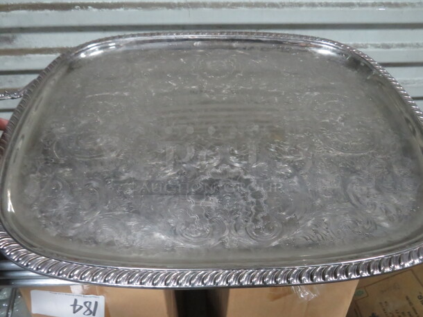 23X18 Silver Plated Decorative Serving Tray.  - Image 1 of 2