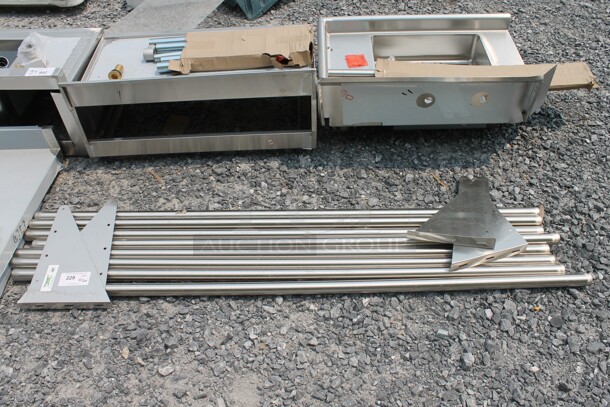 BRAND NEW SCRATCH AND DENT! Regency 600TWMS1672 Commercial Stainless Steel Tubular Wall Mounted Shelf - Image 1 of 6