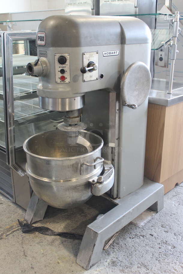 Hobart P 660 Commercial Stainless Steel Electric Countertop 60 Quart Mixer With Stainless Steel Bowl And Dough Hook. 208V, 1 Phase.  - Image 1 of 6
