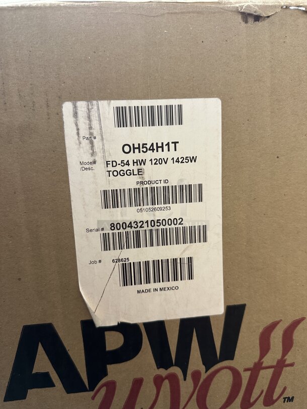 5 BRAND NEW SCRATCH AND DENT! APW Wyott FD-54H-I 54" High Wattage Calrod Strip Food Warmer with Infinite Controls. 120 Volts, 1 Phase. 5 Times Your Bid! - Image 5 of 5