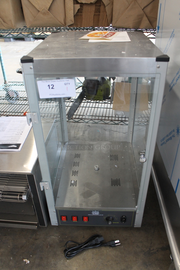 BRAND NEW SCRATCH AND DENT! 2022 Carnival King 382HPW12D2S Stainless Steel Commercial Countertop 12" Full Service Warmer / Merchandiser. 120 Volts, 1 Phase. Tested and Working! - Image 1 of 7