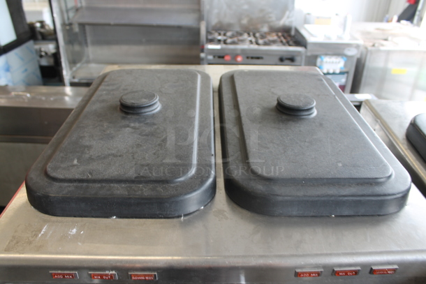 Taylor 342D-27 Stainless Steel Commercial Floor Style Air Cooled 2 Flavor Frozen Beverage Machine w/ Drink Mixer Attachment on Commercial Casters. 208-230 Volts, 1 Phase. - Image 5 of 8