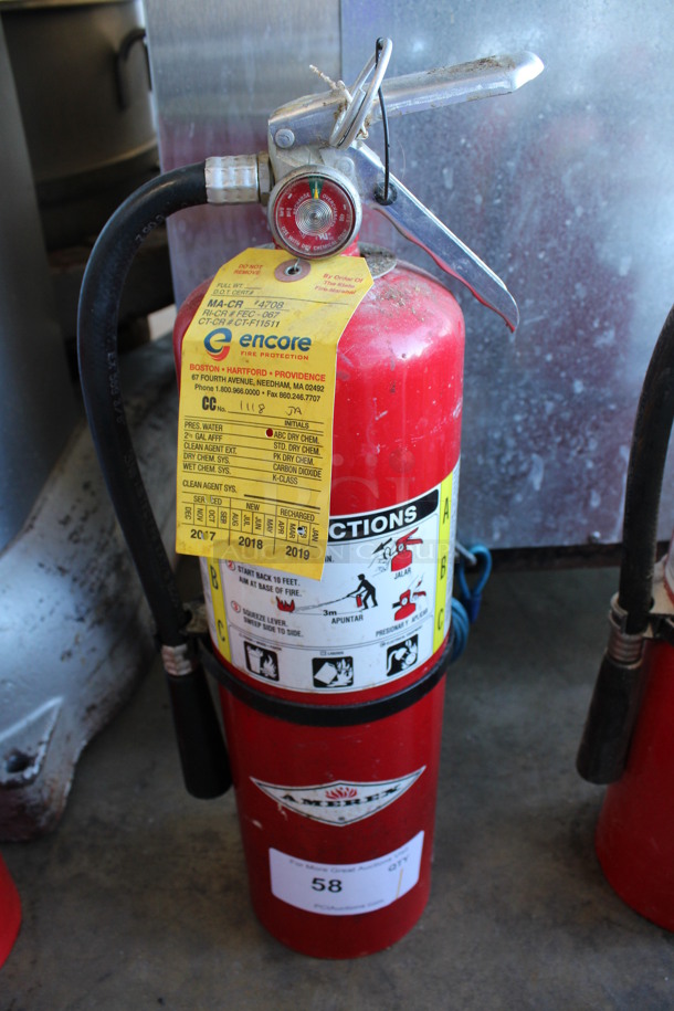 Amerex Dry Chemical Fire Extinguisher. 8x5x21