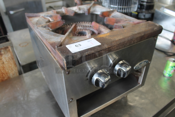 Atosa Stainless Steel Commercial Countertop Natural Gas Powered Single Burner Stock Pot Range. - Image 2 of 7