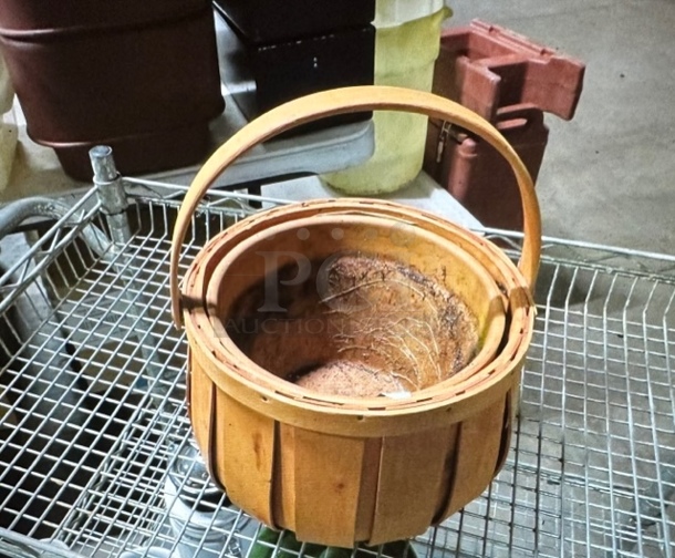 One Basket With Clay Pot. - Image 1 of 1