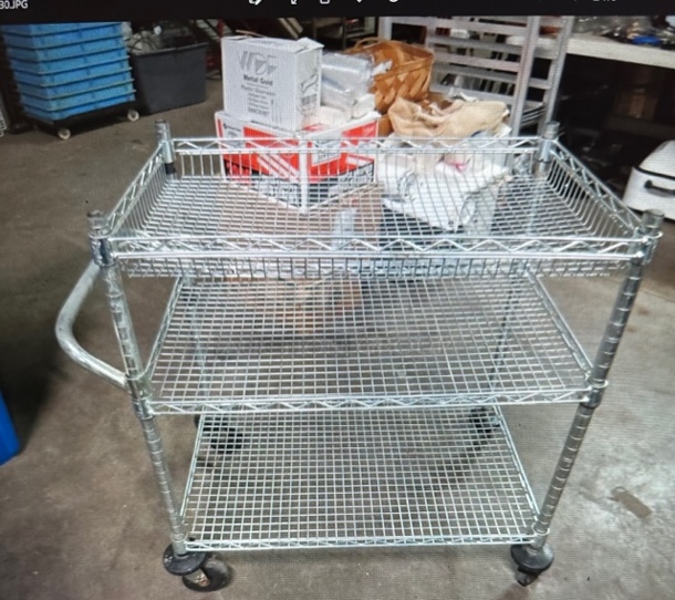 One 3 Shelf Metro Cart On Casters. - Image 1 of 1