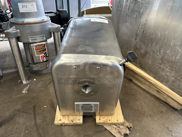 2022 Hobart 4822 Stainless Steel Commercial Countertop #22 Meat Grinder / Chopper. No Legs. 120 Volts, 1 Phase. Tested and Working!