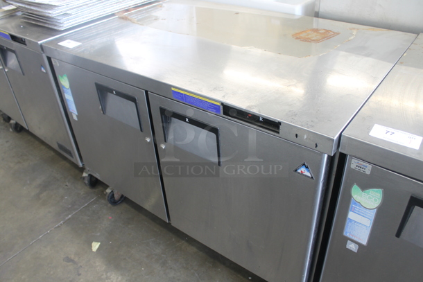 Everest ETBR2 Stainless Steel Commercial 2 Door Undercounter Cooler on Commercial Casters. 115 Volts, 1 Phase. Tested and Working! - Image 2 of 6