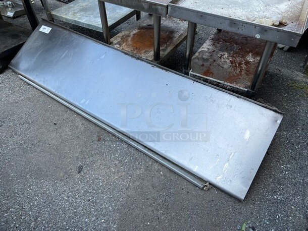 Stainless Steel Shelf w/ Wall Mount Brackets. 72x18x14